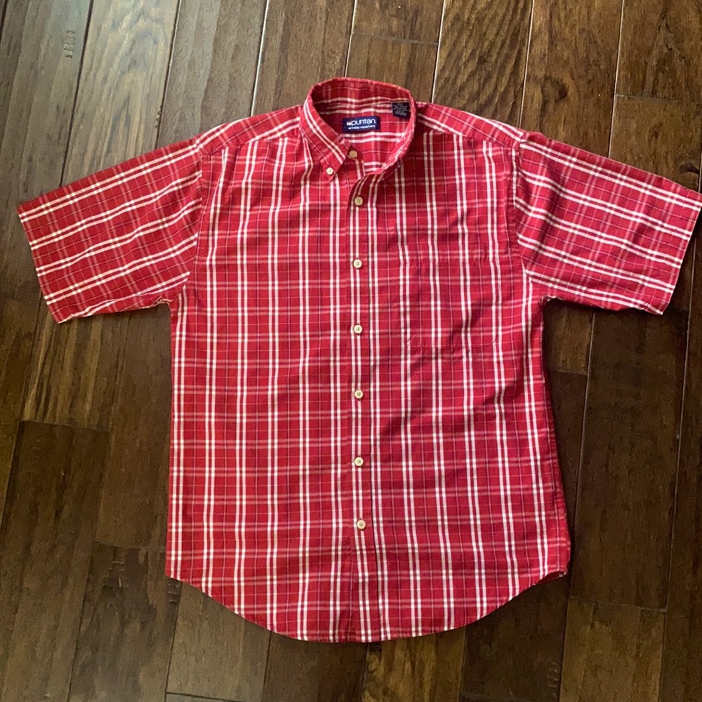 Men’s short sleeve button up dress shirt